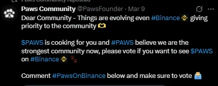 Paws Binance Listing Announcement Paws Binance Listing Announcement