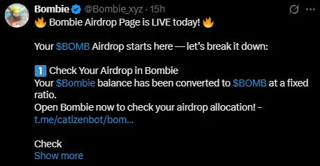 Bombie airdrop checker Bombie airdrop checker