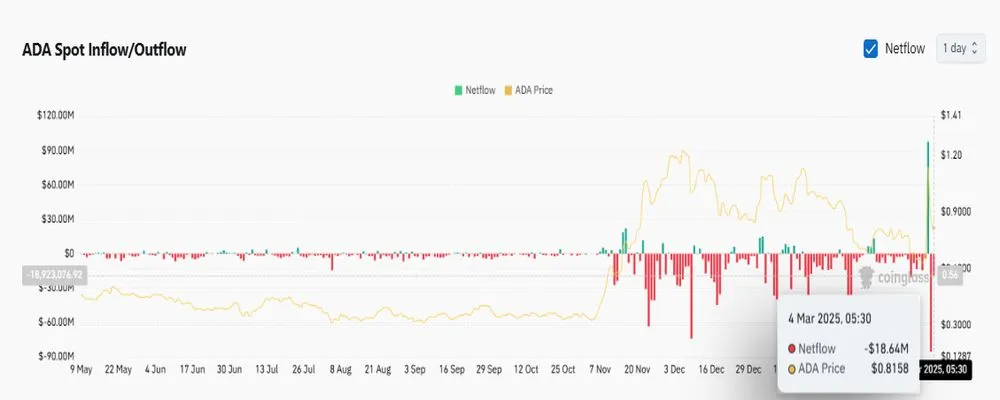 Cardano Outflow Chart