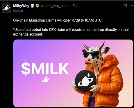 MilkyWay Airdrop Listing Date and Time