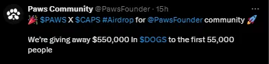Paws X Caps Airdrop