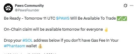Paws Listing Date and Time