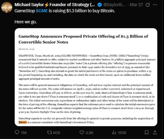 Gamestop to Raise $1.3B Through Convertible Notes