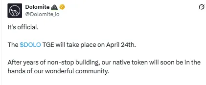 Dolomite Crypto Listing Date