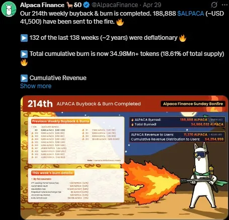 Alpaca Coin Token Burn