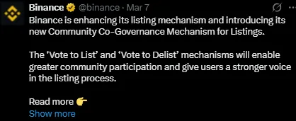 Binance voting mechanism Binance voting mechanism