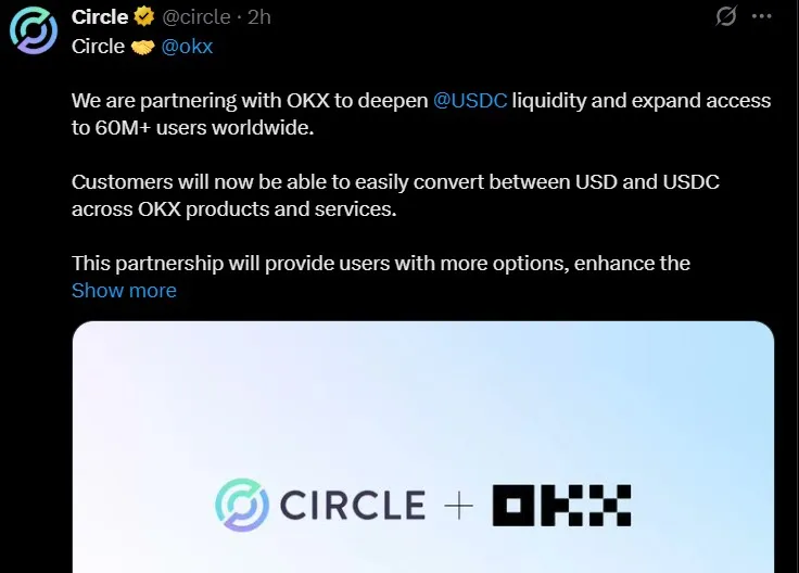 Circle Stablecoin OKX Partnership
