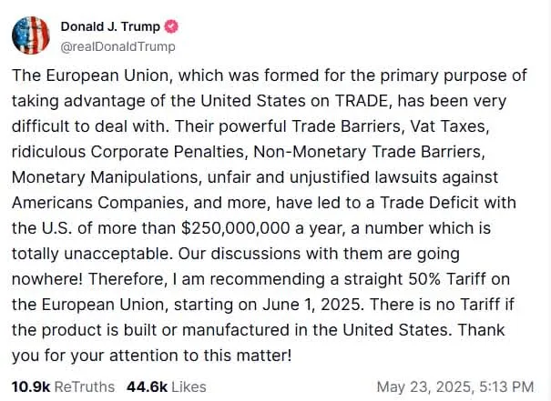 Donald Trump Tariffs tweet