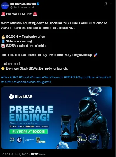 BlockDAG Presale Ending