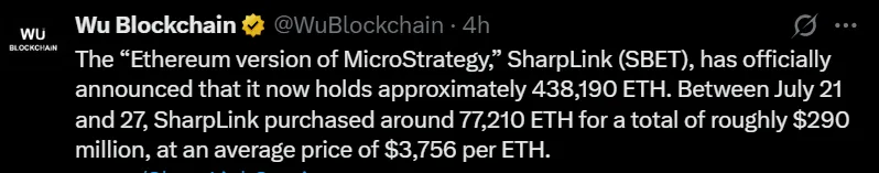 Sharplink Ethereum Buy