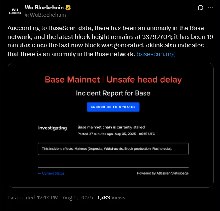 Base Mainnet Unsafe Head Delay Base Mainnet Unsafe Head Delay