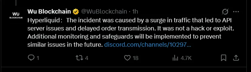 Hyperliquid Reasons of disruption Hyperliquid Reasons of disruption