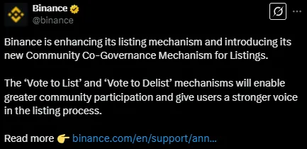 Binance Voting Mechanism Binance Voting Mechanism
