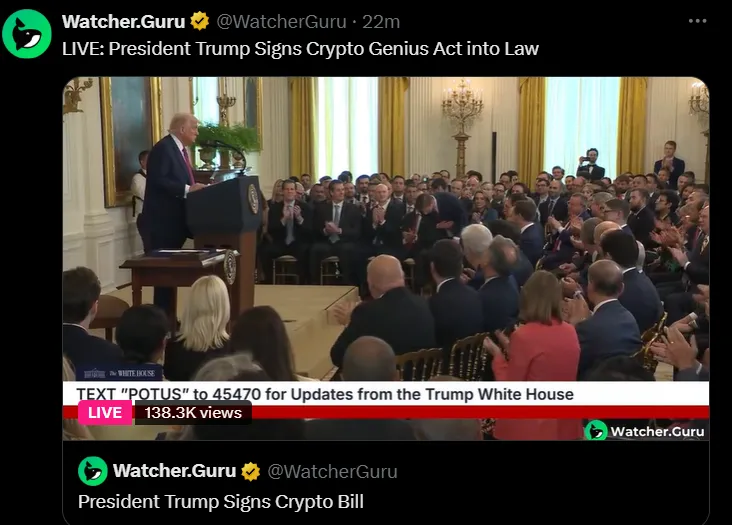 Trump Signed Genius Act Bill