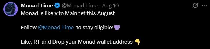 Monad Mainnet Prediction August Probability