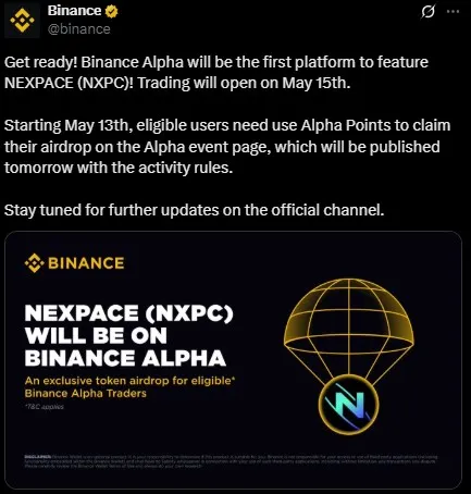 NEXPACE binance listing
