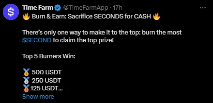 Time Farm Burn and Earn 