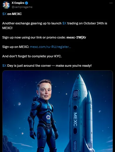 X Empire Set to List on MEXC Exchange