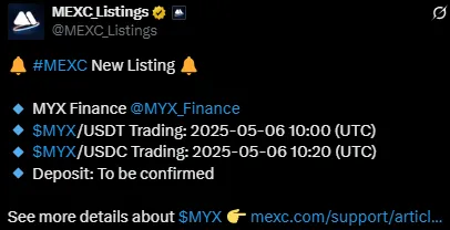 MYX MEXC listing