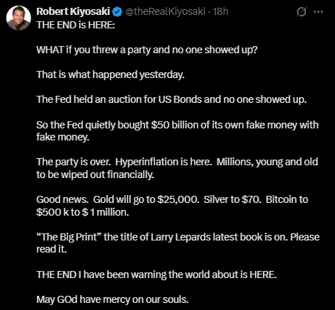 Robert Kiyosaki Bitcoin Price Prediction