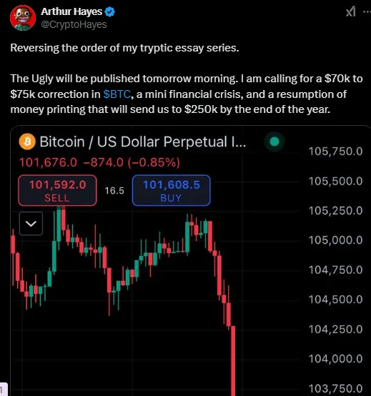 Arthur Hayes Predicts Arthur Hayes Predicts