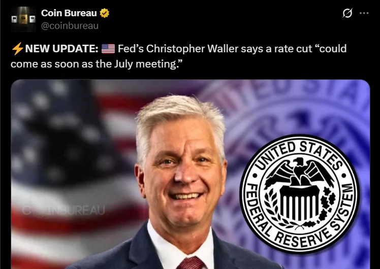 Waller Speech FED Rate Cut July 