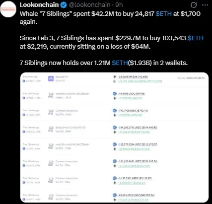 Whale Investment in Ethereum