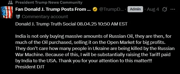 Trump Tariff India News
