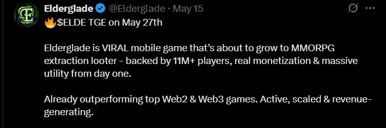 Elderglade Listing Date and TGE