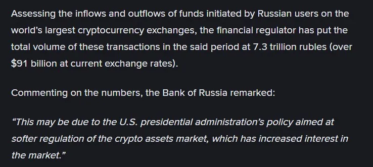 $91B crypto volume Russia