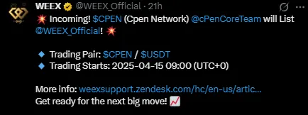 cPen WEEX Listing cPen WEEX Listing