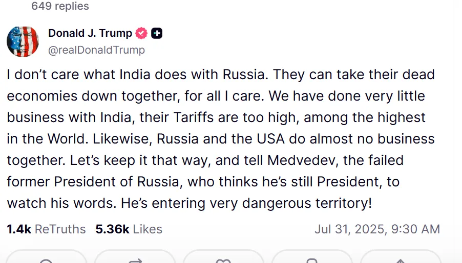 Trump on Truth Social Trump on Truth Social