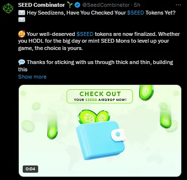 Seed Airdrop Checker