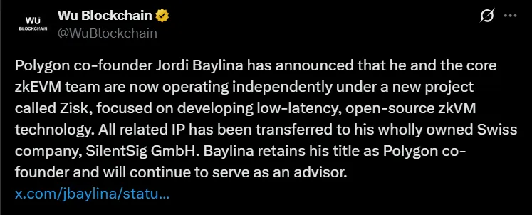 PolyGon Co Founder Launch Zisk