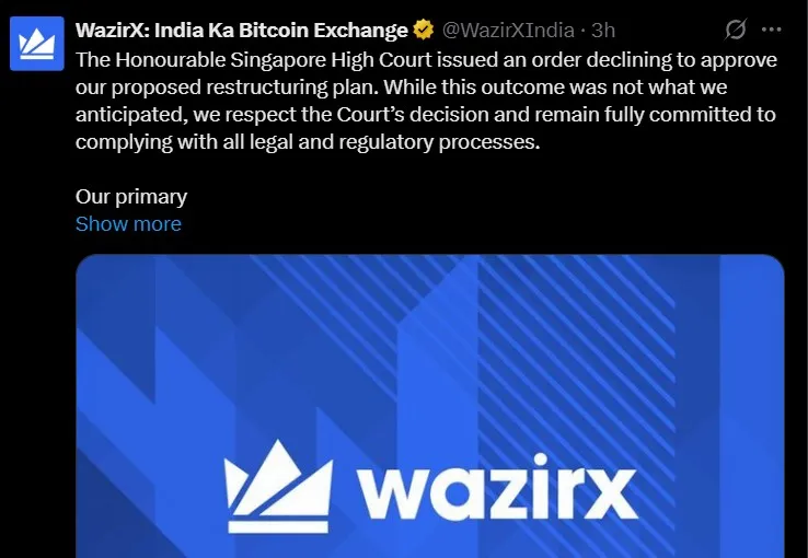 WazirX Singapore Court Appeal Rejected