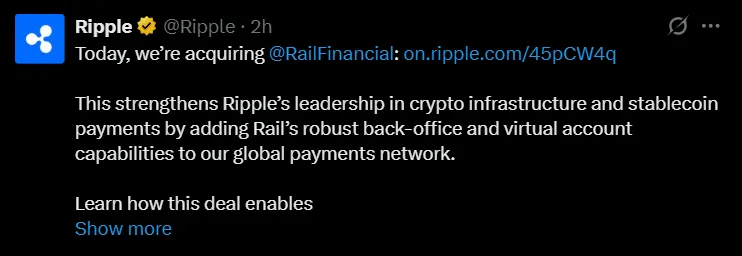 Ripple buys Rail 2025