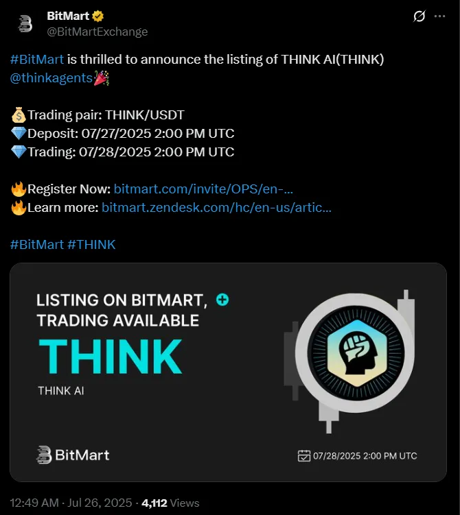 THINK AI Listing Date THINK AI Listing Date