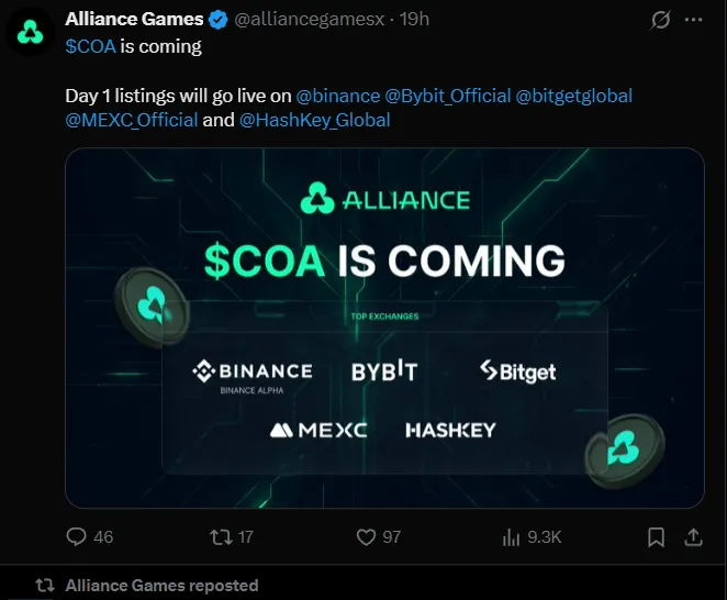 Alliance Games Listing Date