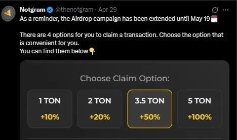 Notgram Airdrop Update