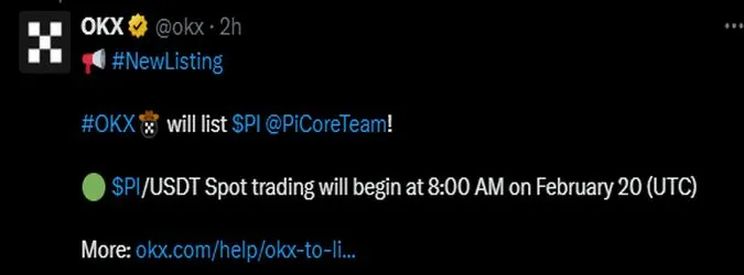 Pi Network Listing on OKX