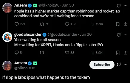 Ripple IPO speculations