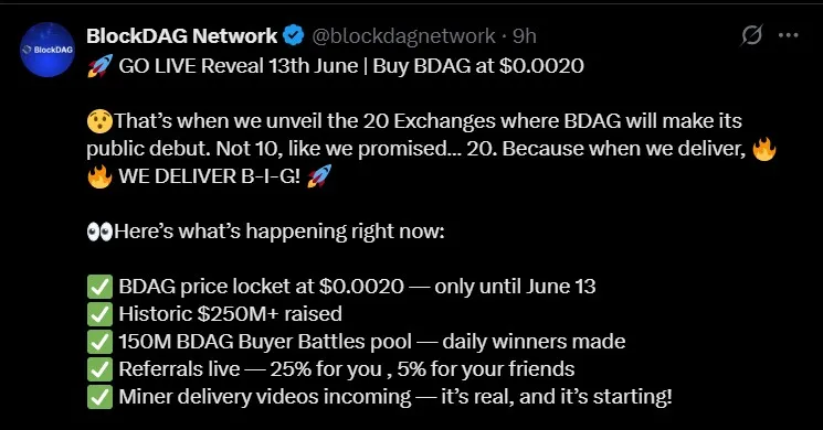 $BDAG Presale Price