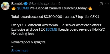 Bombie pre-deposit carnival