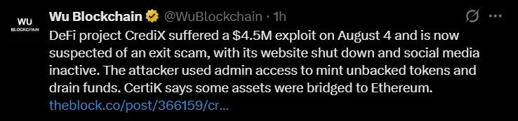 CrediX Finance Scam: $4.5M Vanish