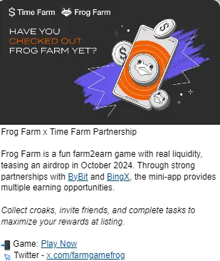 Time Farm and Frog Farm