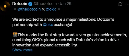Dotcoin OKX partnership Dotcoin OKX partnership