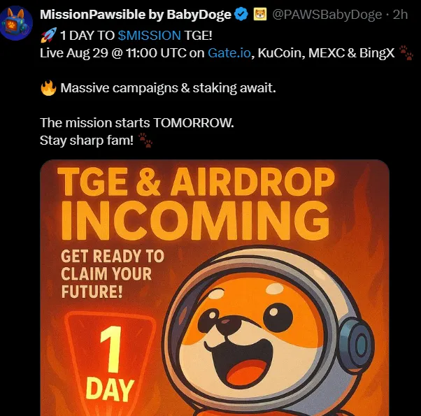 Missionpawsible $Mission listing date 29 august