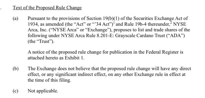 Cardano exchange-traded