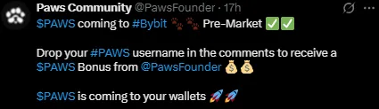 Paws pre market price bybit