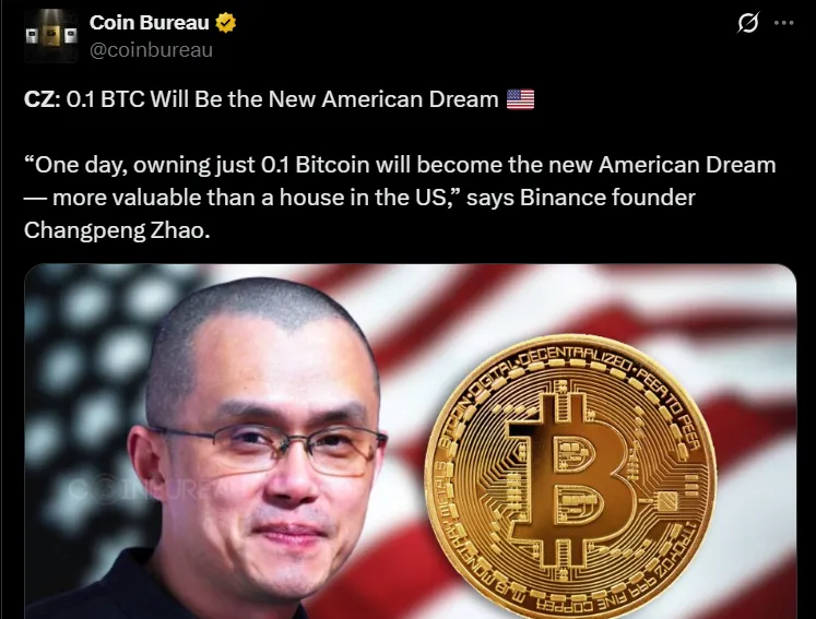 Binance CZ Bitcoin Dream